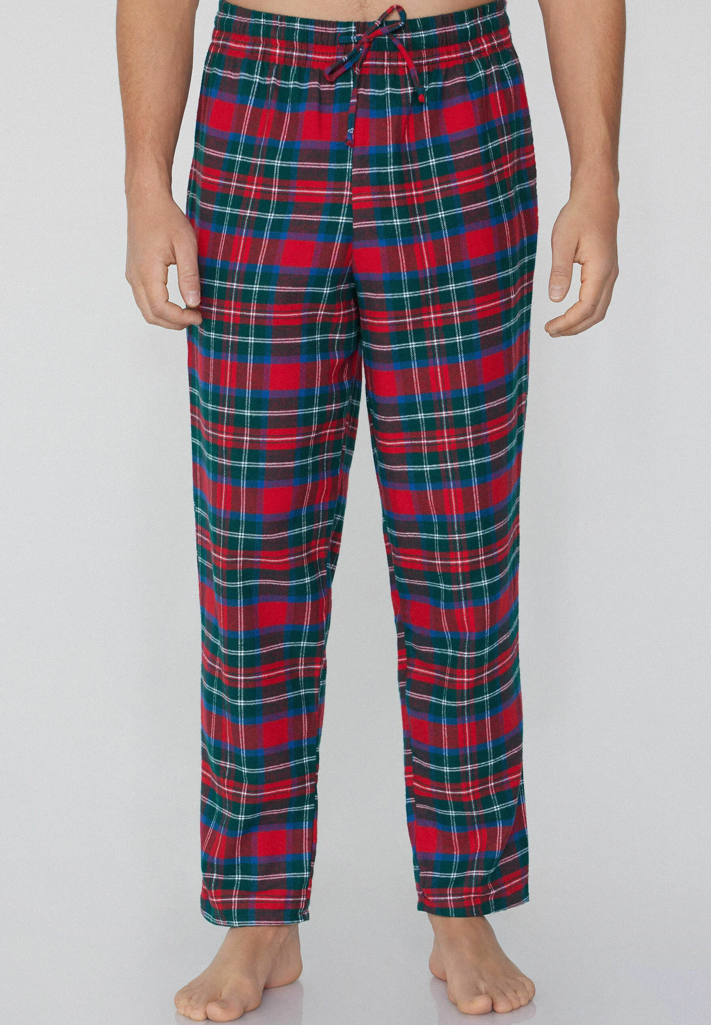 Pyjama bottoms - grau stampa check rosso verde (Unisex)