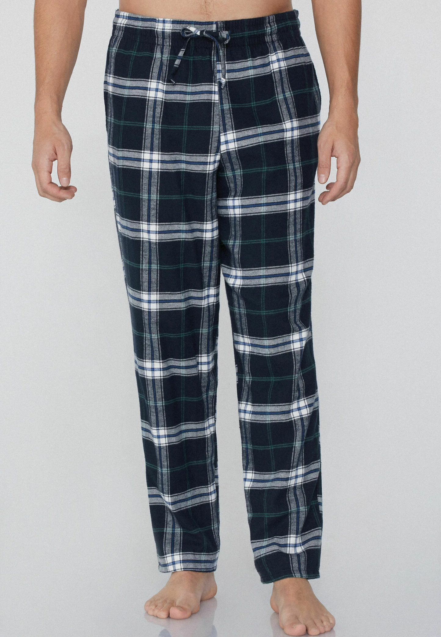 Pyjama bottoms - blau y stampa tartan blu verde (Unisex)