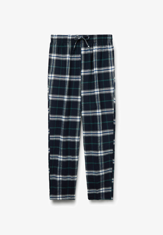 Pyjama bottoms - blau y stampa tartan blu verde (Unisex)