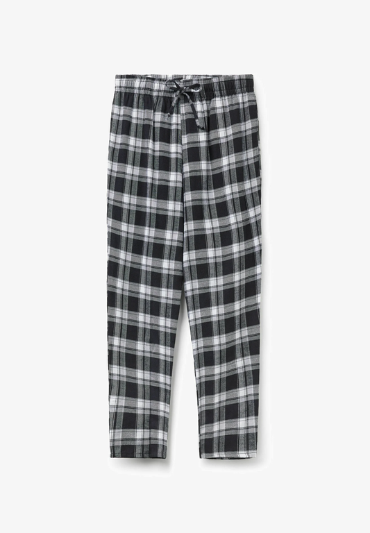 Pyjama bottoms - schwarz stampa tartan bianco nero (Unisex)